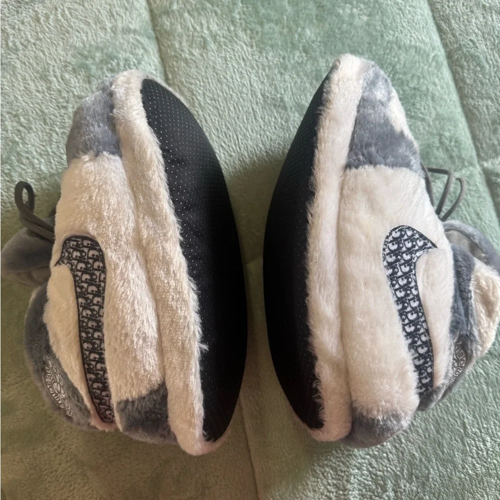 Nike Gray and White Loafers